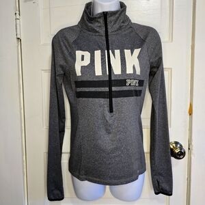 Women's X-Small Long Sleeve PINK 3/4 Zip Up W/ Thumbholes